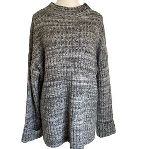 Old Navy Women's Grey/White Knit Oversized Tunic Loungewear Sweater. Sz L